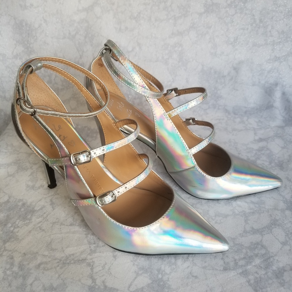 Banana Republic strappy holographic heel size 6